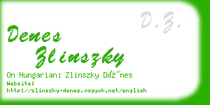 denes zlinszky business card